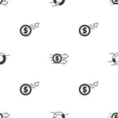 Set Pie chart infographic, Financial growth dollar and  on seamless pattern. Vector