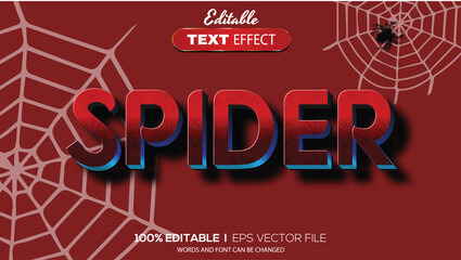 3d text effect spider theme