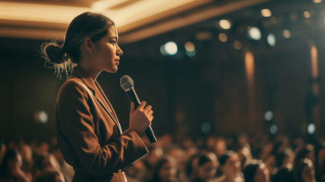 Female Speaker at Business Conference