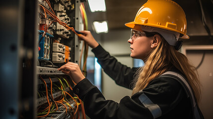 Woman Electrician Breaking Gender Stereotypes at Work