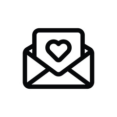 Love Letter icon in trendy outline style isolated on white background. Love Letter silhouette symbol for your website design, logo, app, UI. Vector illustration, EPS10.