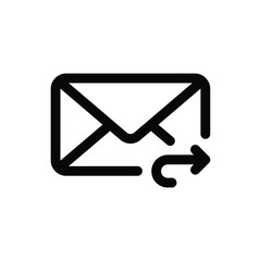 Forward Email icon in trendy outline style isolated on white background. Forward Email silhouette symbol for your website design, logo, app, UI. Vector illustration, EPS10.