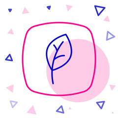 Line Leaf Eco symbol icon isolated on white background. Banner, label, tag, logo, sticker for eco green. Colorful outline concept. Vector