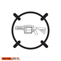 Grenade launcher icon vector graphic of template 