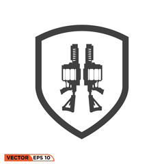 Grenade lanucher shield icon vector graphic of template 