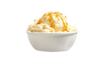 honey ice cream on white isolated on clear png background and transparent background. food drink and dessert concept for cafe and restaurent, AI generative. 

