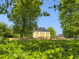 Yellow Palace - Historical landmark in Gråsten was built in 1817 - obrazy, fototapety, plakaty