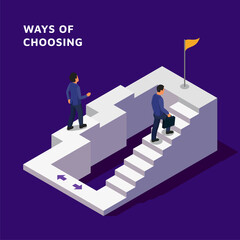 Isometric ways of choosing illustration