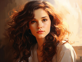 Naklejka premium photo portrait of a beautiful girl 3d render