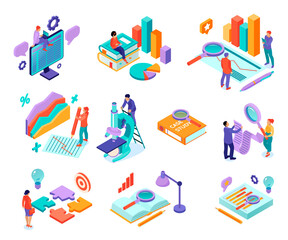 Case study elements in isometric view