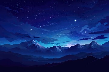 Obraz premium Magical nature wallpaper during summer night high in mountains. Generative Ai.