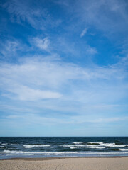Naklejka na ściany i meble Baltic sea with blue sky - copy space