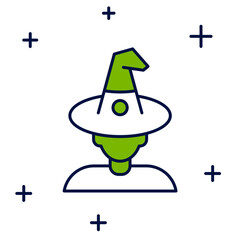 Filled outline Witch icon isolated on white background. Happy Halloween party.  Vector