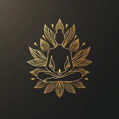 yoga logo with a gold color theme