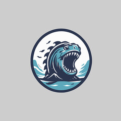 Sea Monster Logo Design EPS format Very Cool