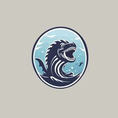 Sea Monster Logo Design EPS format Very Cool