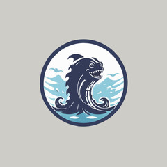 Sea Monster Logo Design EPS format Very Cool