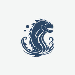 Sea Monster Logo Design EPS format Very Cool