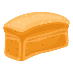 Bread brick, bakery icon, fresh wheat bread. Vector isolated on a white background.