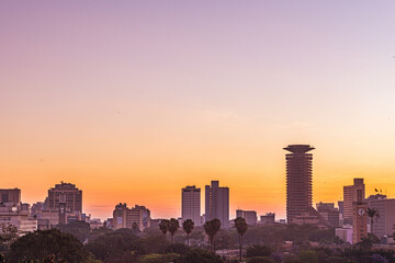 sunset over the city
