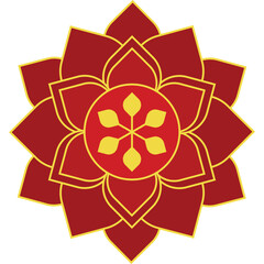 Red vector Chinese flower element illustration