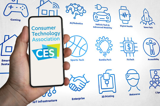 CES tech event in Las Vegas, USA - displayed on mobile device