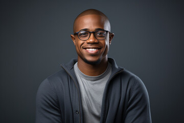 Obraz premium Young black guy slight smile portrait