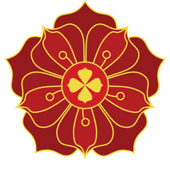 Red vector Chinese flower element illustration