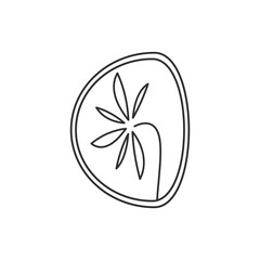 Abstract flower outline icon isolated vector illustration.
