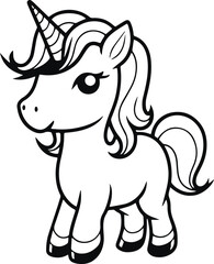 Cute unicorn vector, Little unicorn, Baby unicorn vector illustration