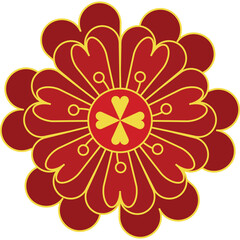 Red vector Chinese flower element illustration
