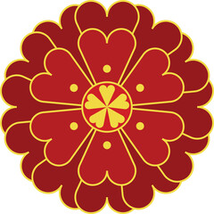 Red vector Chinese flower element illustration