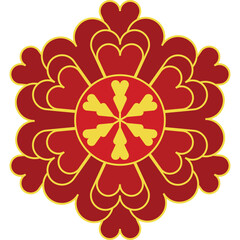 Red vector Chinese flower element illustration