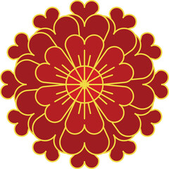 Red vector Chinese flower element illustration