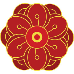 Red vector Chinese flower element illustration