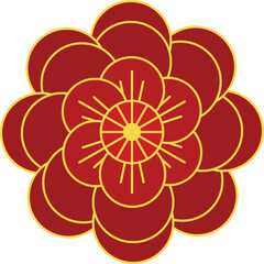 Red vector Chinese flower element illustration