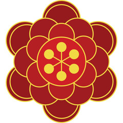 Red vector Chinese flower element illustration
