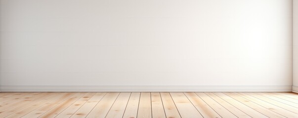 Empty new flat with fresh painted colorful wall in an empty room, panorama banner. Generative Ai.