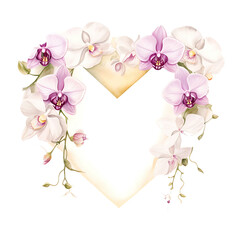 Frame of Orchid Love Letter Rice Paper Asian Floral Love Letter Orchi Clipart Isolated Design Tshirt Folded Envelove Creative Design Concept PNG Transparent Valentine Event 