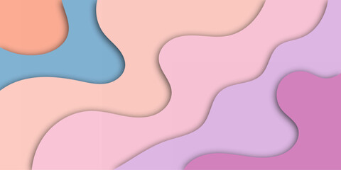 Abstract background of colorful wavy lines. 3d composition of cut paper. A creative idea for interior decorations, prints and template design