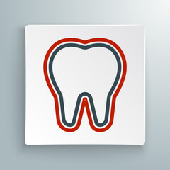 Line Tooth icon isolated on white background. Tooth symbol for dentistry clinic or dentist medical center and toothpaste package. Colorful outline concept. Vector