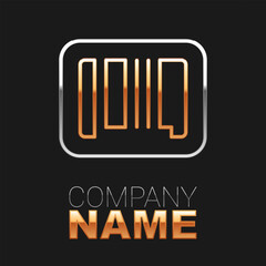 Line Barcode icon isolated on black background. Colorful outline concept. Vector