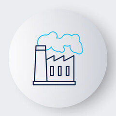 Line Oil and gas industrial factory building icon isolated on white background. Colorful outline concept. Vector
