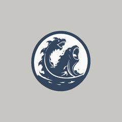 Sea Monster Logo Design EPS format Very Cool