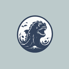 Sea Monster Logo Design EPS format Very Cool