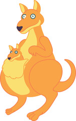 Kangoroo cute vector illustration cartoon