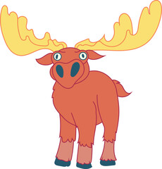 Moose cute vector illustration cartoon