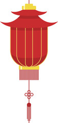 Red vector Chinese lantern element illustration