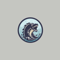 Sea Monster Logo Design EPS format Very Cool