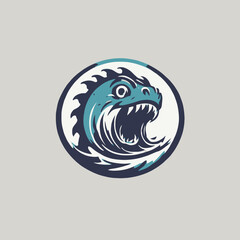 Sea Monster Logo Design EPS format Very Cool